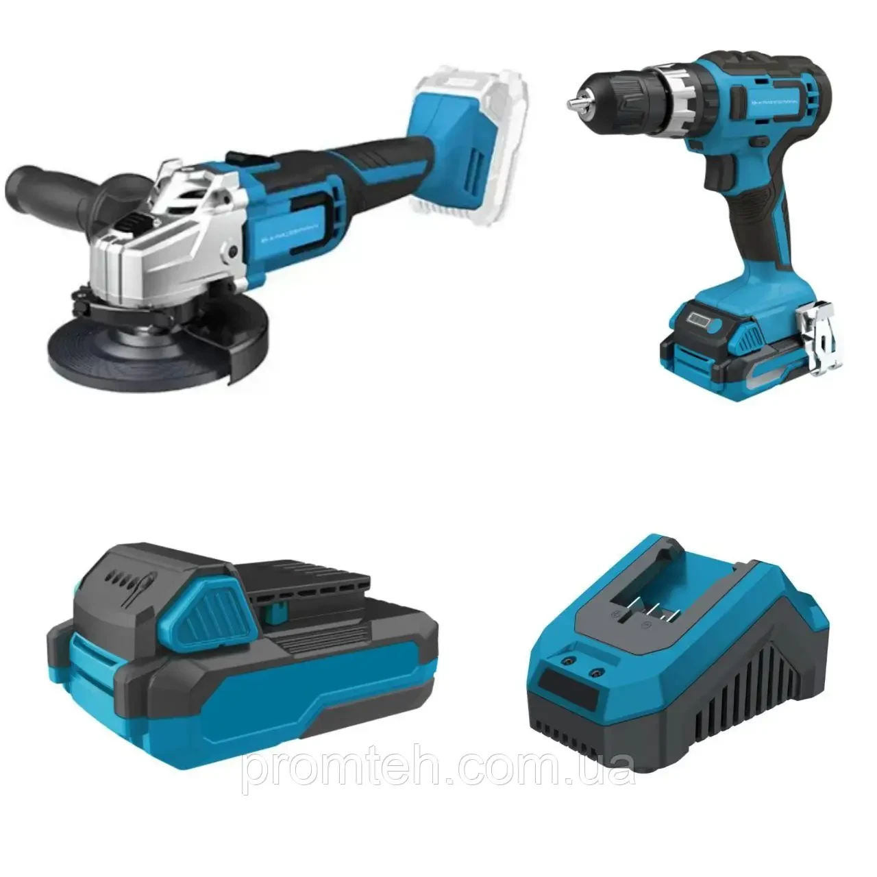 Комплект акумуляторного інструменту KRAISSMANN 20UL (болгарка, шурупокрут, акум. 2000 та 4000 мАг та ЗП)