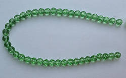 Бусина Куля з огранкою колір св. зелений 8 мм