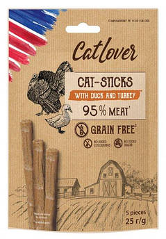 М'ясні ковбаски для кішок CatLover Sticks duck turkey з качкою й індичкою 5*5g