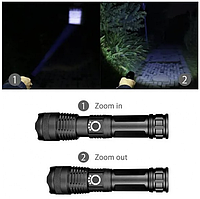 Прочный ручной светодиодный фонарь с USB зарядкой, тактический аккумуляторный фонарик X71 на ремешке, GN10