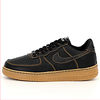 Кроссовки мужские Nike Air Force 1 black / кеды Найк аир Форс 1 черные низкие