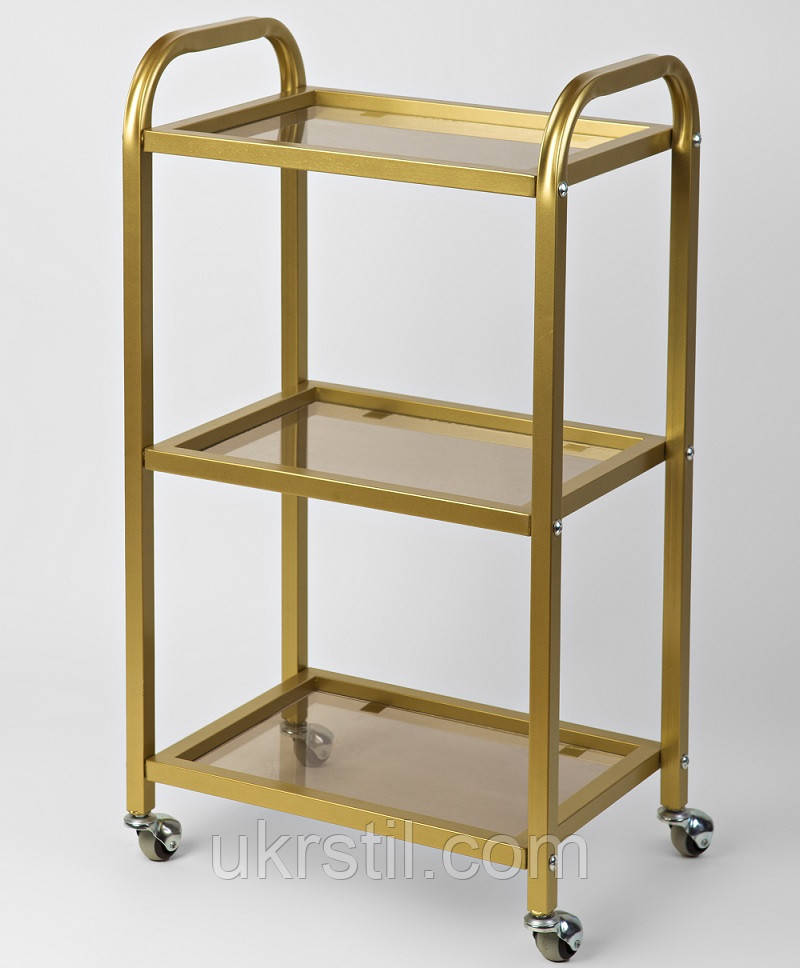Косметологічний візок S4-gold скло бронза, фото 1