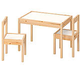 Дитячий стіл і 2 стільці LÄTT  білий/сосна 501.784.11, фото 2