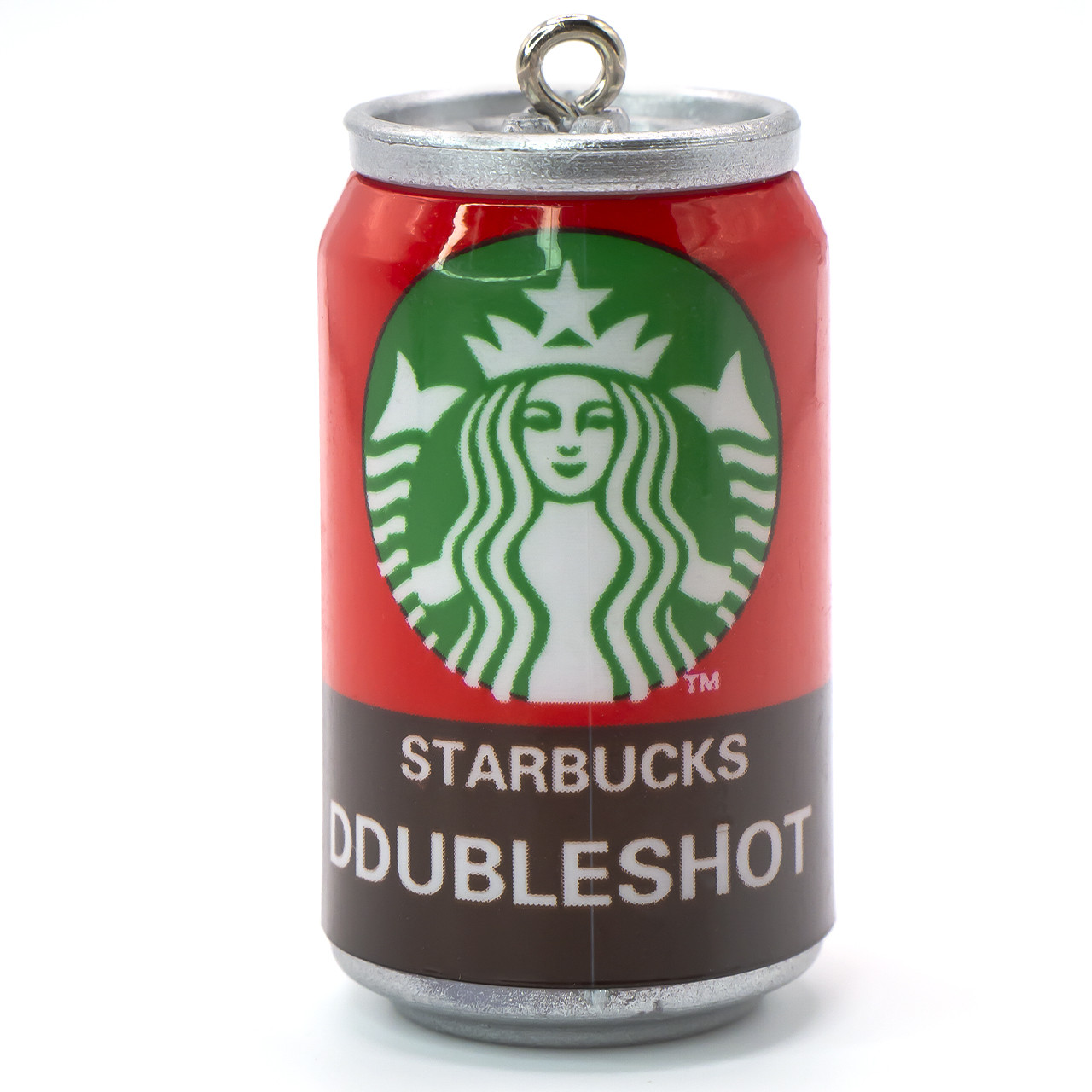 Підвіска, брелок у вигляді банки Starbucks червоний, розмір 45х23мм, 1шт.