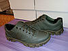 Чоловічі шкіряні кросівки (натуральна шкіра) демісезонні, чоловіче взуття весна осінь, кроси хакі, розмір 40 41 42 43 44 45, фото 7
