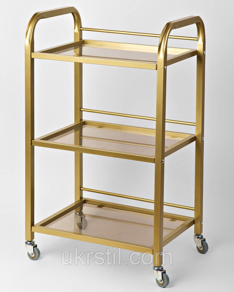 Косметологічний візок S8-gold скло бронза, фото 1