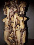 Колекційна ваза-підсвічник "Три богині", ручне різьблення, 1950, фото 6