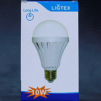 Акумуляторна лампочка LIGTEX / Аварійна LED лампа з вбудованим акумулятором, 10 Вт, цоколь Е 27