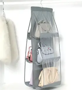 Підвісний органайзер для зберігання сумок. Сірий
