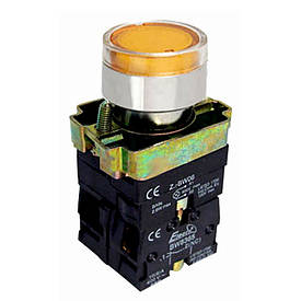 Кнопка PB2-ВW3561, желтая, Ø22mm, NO, с подсветкой