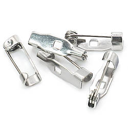 Основа для брошки шпилька 1 отвір 15х4 мм Срібло 50 шт.