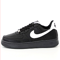 Кроссовки мужские Nike Air Force 1 black / кеды Найк аир Форс 1 черные низкие