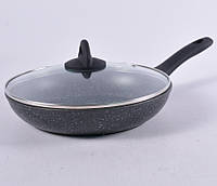 Сковорода с крышкой с антипригарным мраморным покрытием Benson BN-492 Ø26см