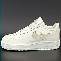 Кроссовки женские Nike Air Force 1 beige / кеды Найк аир Форс 1 бежевые низкие