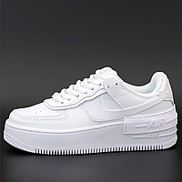 Кроссовки женские Nike Air Force Shadow white / кеды Найк аир Форс Шадов белые