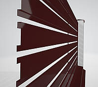 Паркан Ранчо 170 мм горизонтальний металевий односторонній заповнення 8017 коричневий, фото 6