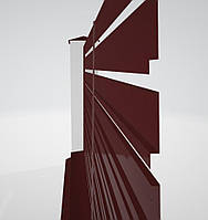 Паркан Ранчо 170 мм горизонтальний металевий односторонній заповнення 8017 коричневий, фото 4