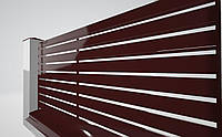 Паркан Ранчо 170 мм горизонтальний металевий односторонній заповнення 8017 коричневий, фото 5