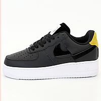 Кросівки жіночі Nike Air Force 1 black / кеди Найк аір Форс 1 низькі чорні на білій