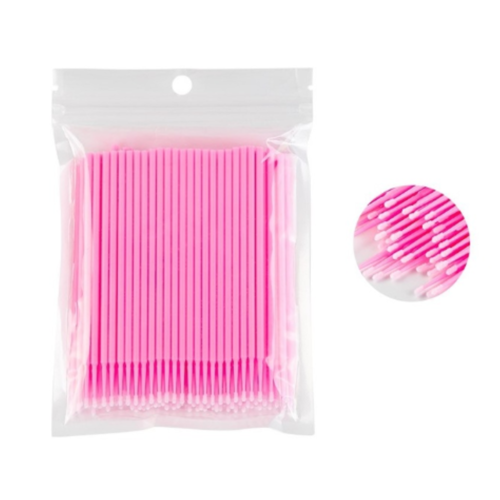 Мікробраші (мікроаплікатори) в пакеті 100 шт | Яскраво-рожеві