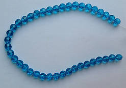 Бусина Куля з огранкою колір бірюза 8 мм