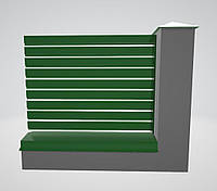 Забор РАНЧО Економ 130 мм горизонтальный металлический одностороннее заполнение 6005 зелений