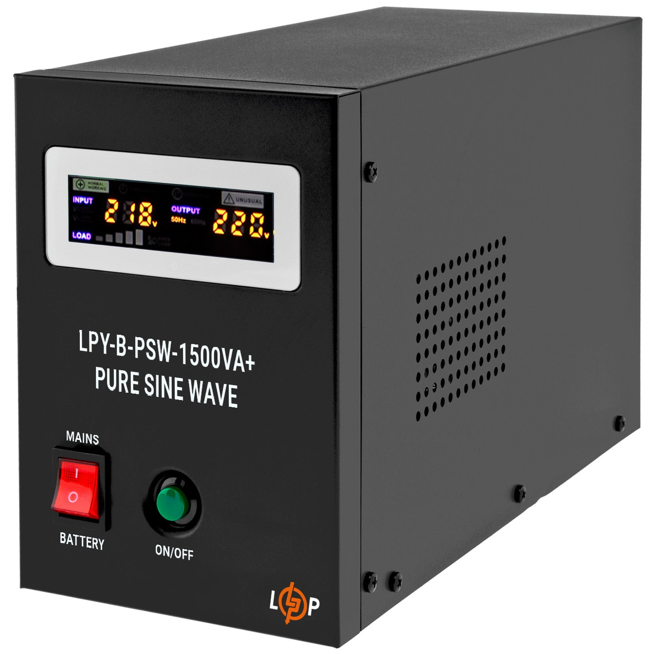 ДБЖ LogicPower LPY-B-PSW-1500VA+ (1050 Вт)10A/15A, Lin.int., AVR, 2 x євро, метал