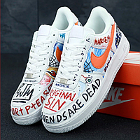 Кроссовки мужские и женские Nike Air Force 1 white / кеды Найк аир Форс 1 белые низкие