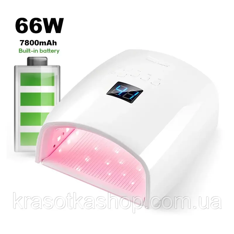 Лампа UV-LED S10 акумуляторна для сушіння нігтів, 66 Вт, фото 1