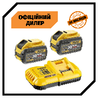 Зарядное устройство DeWALT DCB118X2 + 2 аккумулятора DCB547 (54 В, XR Li-Ion, 9 Ач) Топ 3776563