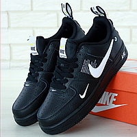 Кроссовки женские и мужские Nike Air Force 1 black / кеды Найк аир Форс 1 черные низкие