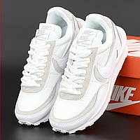 Кроссовки женские и мужские Nike LD Waffle Sacai white / Найк ЛД Вафл Сакаи белые