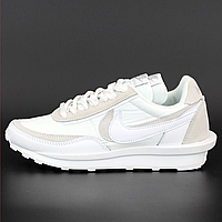 Кроссовки мужские и женские Nike LD Waffle Sacai white / Найк ЛД Вафл Сакаи белые