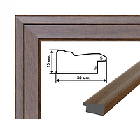 Багетная рамка для картини рельефное темное дерево 3 см 40х50 Brushme RN41