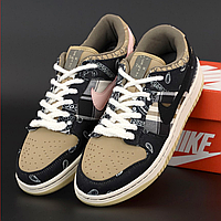 Кроссовки женские и мужские Nike SB Dunk Cactus Jack / кеды Найк СБ Данк Кактус Джек коричневые