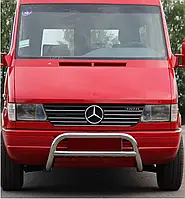 Передняя защита кенгурятник без гриля з трубою для Mercedes Sprinter 1995-2000 нержавеющая сталь, 60 мм