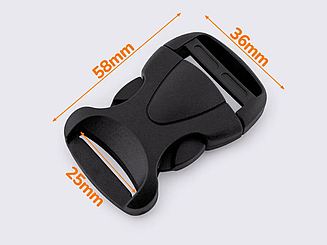 Застібка-фастекс 25 мм пластик, чорний