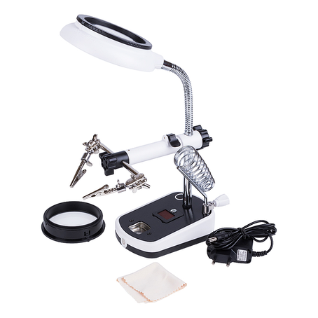 Тримач "тритья рука" Magnifier MG16075C-8L LED 73 мм 2.5x, фото 1
