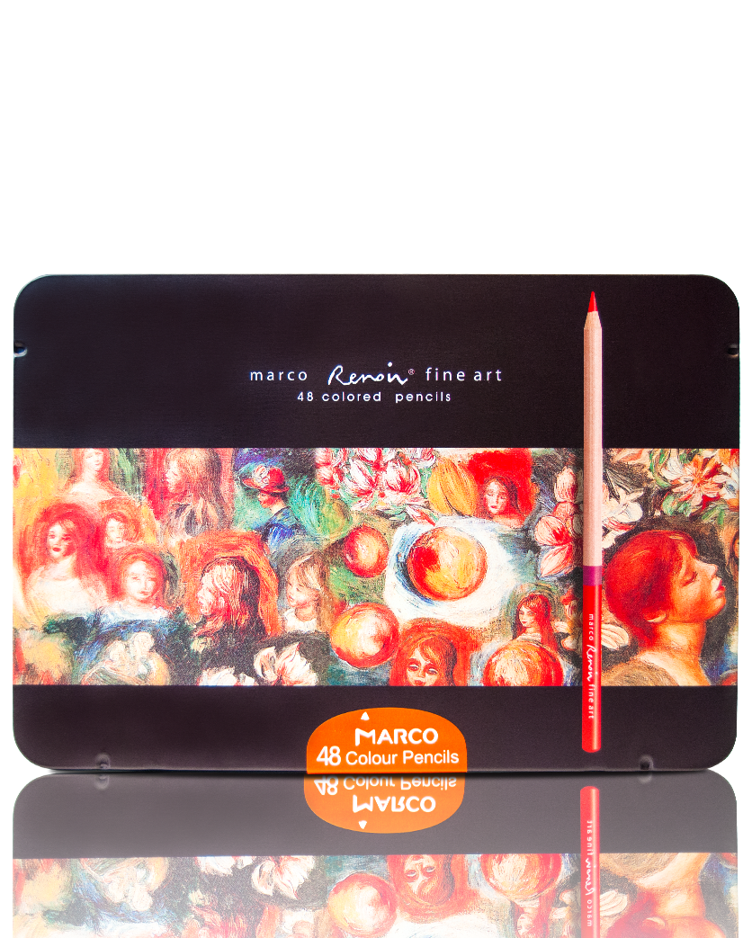 Олівці кольорові художні "MARCO" Fine Art-48TN Renoir в металевому пеналі (48 кольорів)