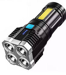 Ручной аккумуляторний фонарик X509 4LED+COB