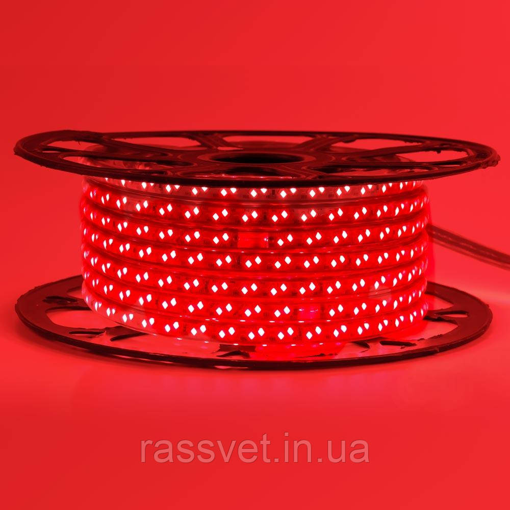 Світлодіодна стрічка червона 220V герметична smd2835 120LED/м 12Вт/м IP65