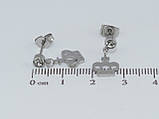 Сережки Xuping TTM Stainless Steel колір Родій пусети "Корона", фото 3