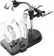 Тримач "тритья рука" Magnifier MG7761 LED увел.-2X на 90 мм / 5Х на 75 мм / 16Х на 37 мм, фото 3