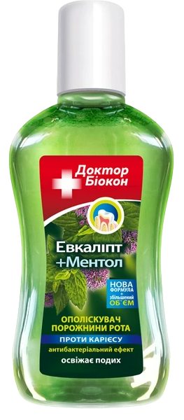 Ополіскувач порожнини рота Доктор Біокон "Евкаліпт і ментол" (300мл.)