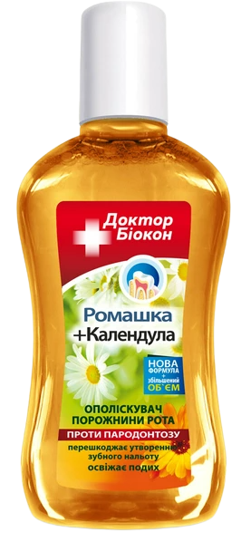 Ополіскувач порожнини рота Доктор Біокон "Ромашка і календула" (300мл.)