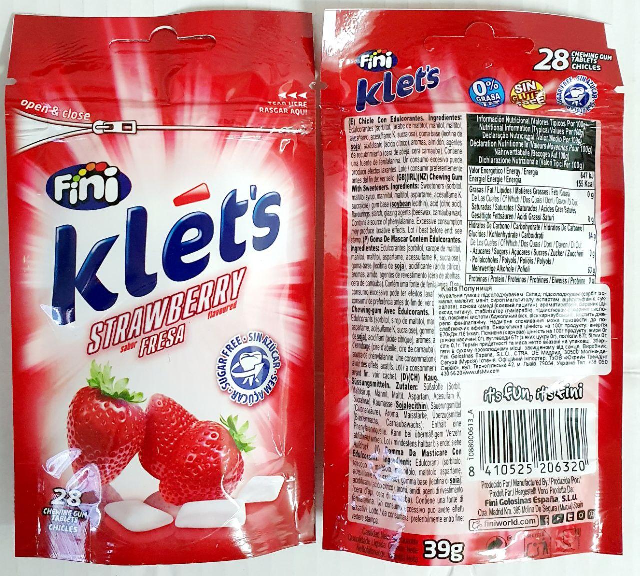 Жуйки Fini Klet’s 39 г.(28 шт.)