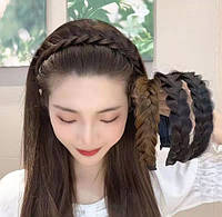 Обруч на голову (ободок) коса 2 см цвета в ассортименте