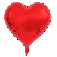 Фольгована кулька серце 9" Металік червоний