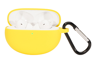 Чохол-накладка DK Silicone Candy Friendly з карабіном для Oppo Enco Free 2 / 2i (yellow)