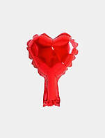 Фольгована кулька серце 4" Металік червоний